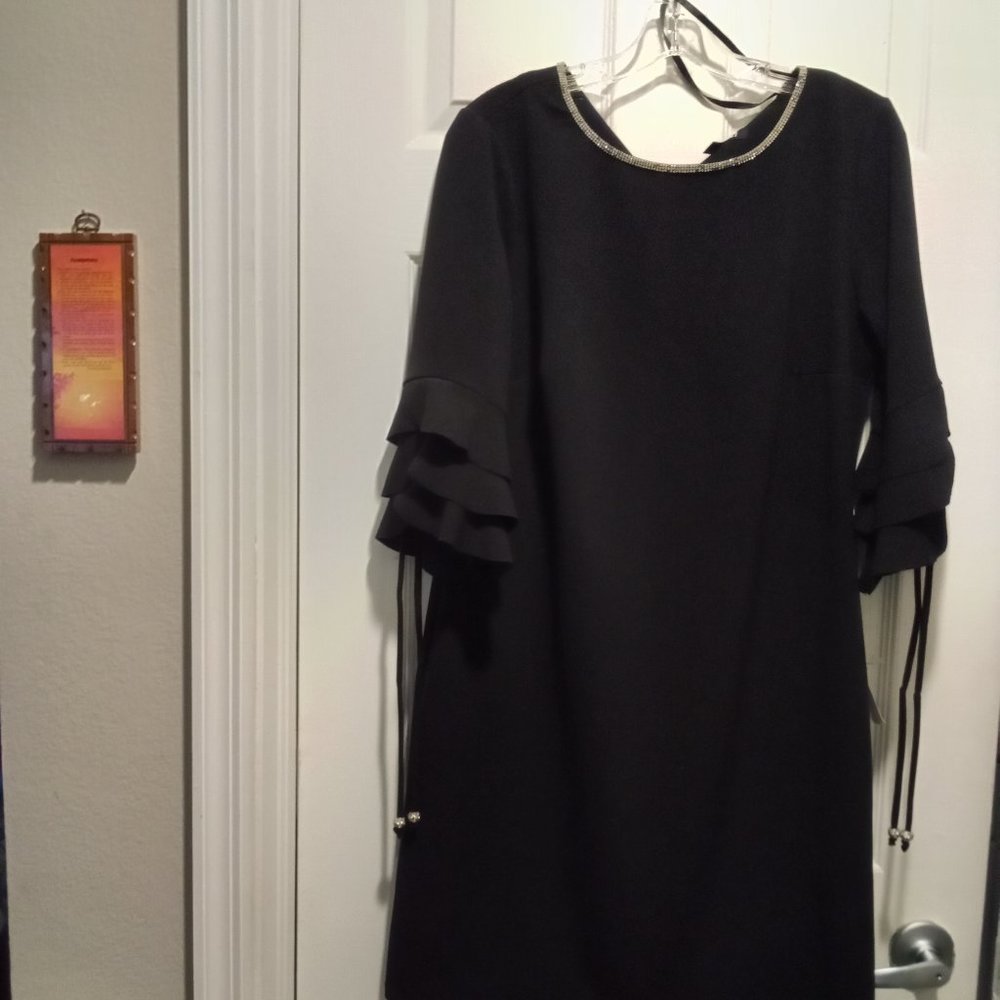 Black dress with neckline accent